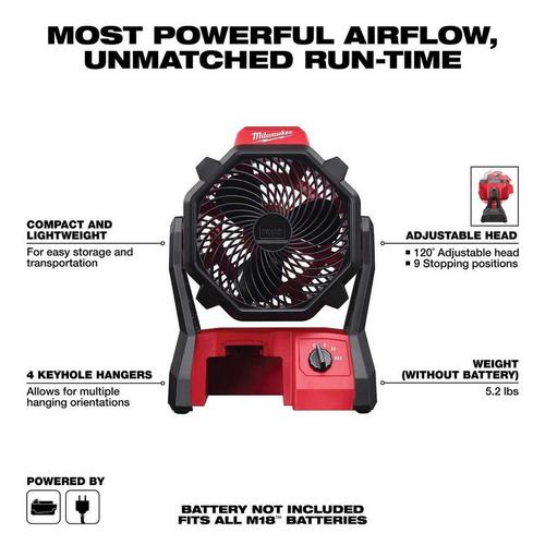 Milwaukee M18 Jobsite Fan - Tool Only - Primary Image