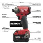 Milwaukee M18 FUEL Surge 1/4 in Impact Driver - Tool Only - Thumbnail 3 of 6