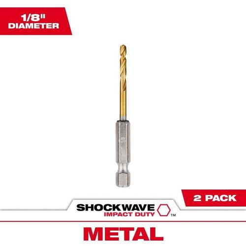 Milwaukee SHOCKWAVE 1/8 in SHOCKWAVE RED HELIX Titanium  Drill Bit - Primary Image