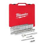 Milwaukee 3/8" Drive 56 Piece SAE & Metric Ratchet and Socket Set - Thumbnail 1 of 7
