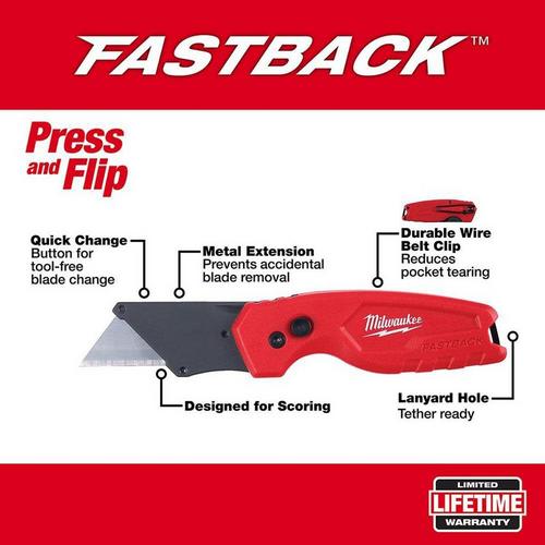Milwaukee FASTBACK Compact Folding Utility Knife - Primary Image