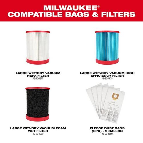 Milwaukee M18 FUEL Dual-Battery 9 Gallon Wet/Dry Vacuum - Tool Only - Primary Image