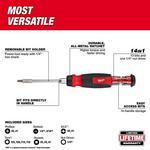Milwaukee Hex Shank 14-in-1 Ratcheting Multi-Bit Screwdriver - Thumbnail 3 of 5