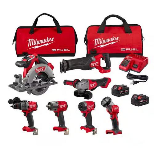 Milwaukee FUEL 18V Lithium-Ion 7-Tool Kit - Batteries and Charger Included - Primary Image