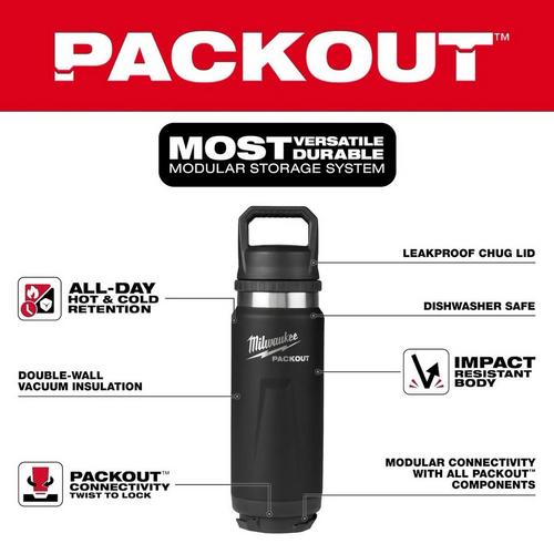Milwaukee PACKOUT Insulated Bottle with Chug Lid - Primary Image