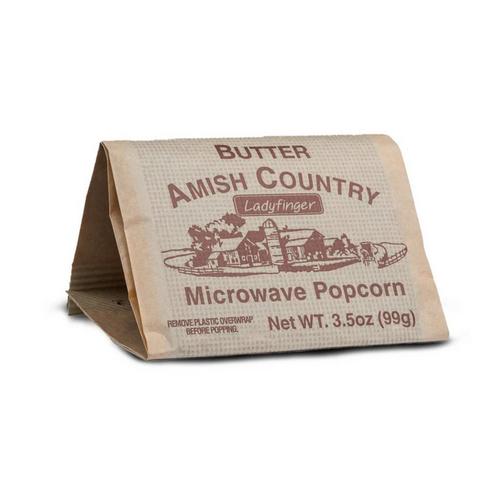 Amish Country Popcorn Ladyfinger Butter Microwave Pack Popcorn - Primary Image