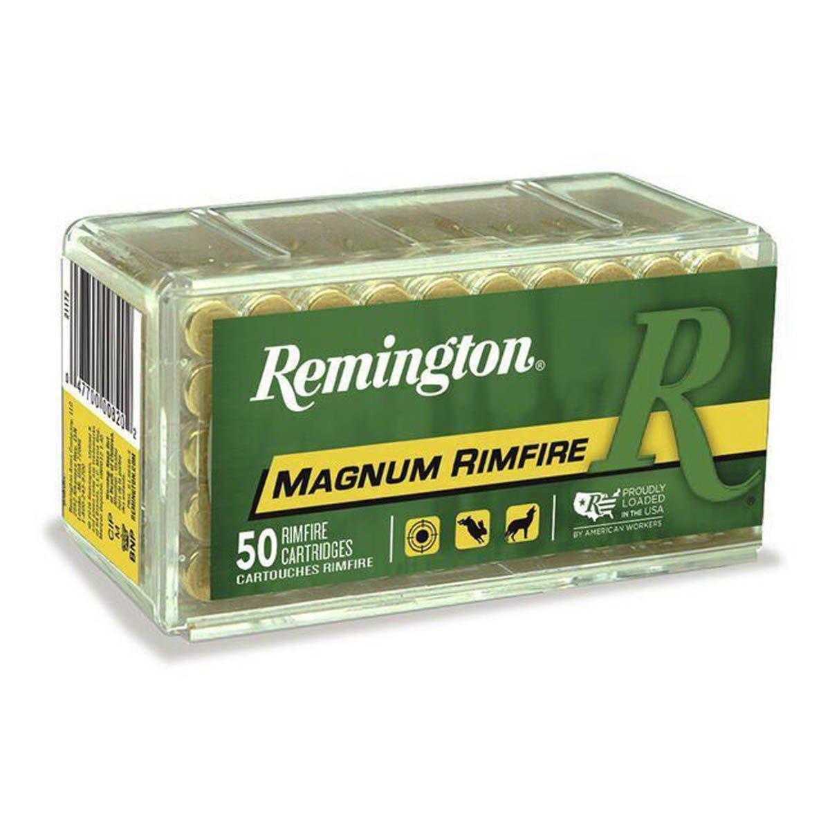 Remington Magnum Rimfire 22 Winchester Magnum Rimfire (WMR) Rimfire Ammunition 50 Round Box