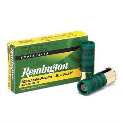Remington Managed-Recoil Slugger Slug 12 Gauge Shotshells 5 Round Box - Remington