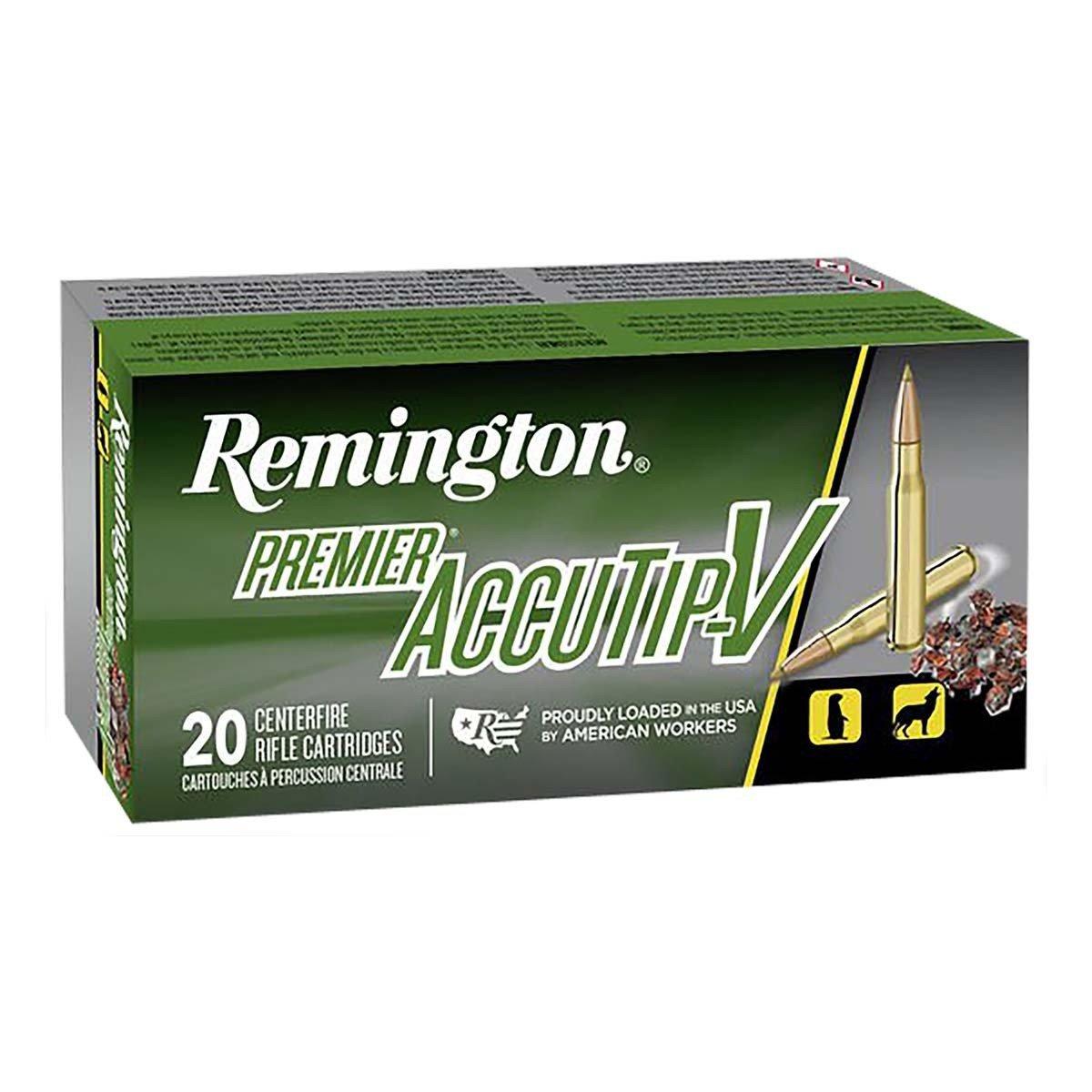 Remington Premier AccuTip-V 222 Remington Rifle Ammunition 20 Round Box