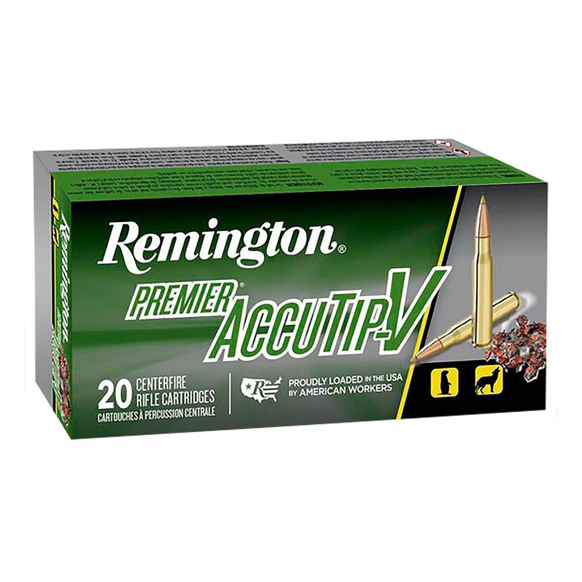 Remington Premier AccuTip-V 204 Ruger Rifle Ammunition 20 Round Box
