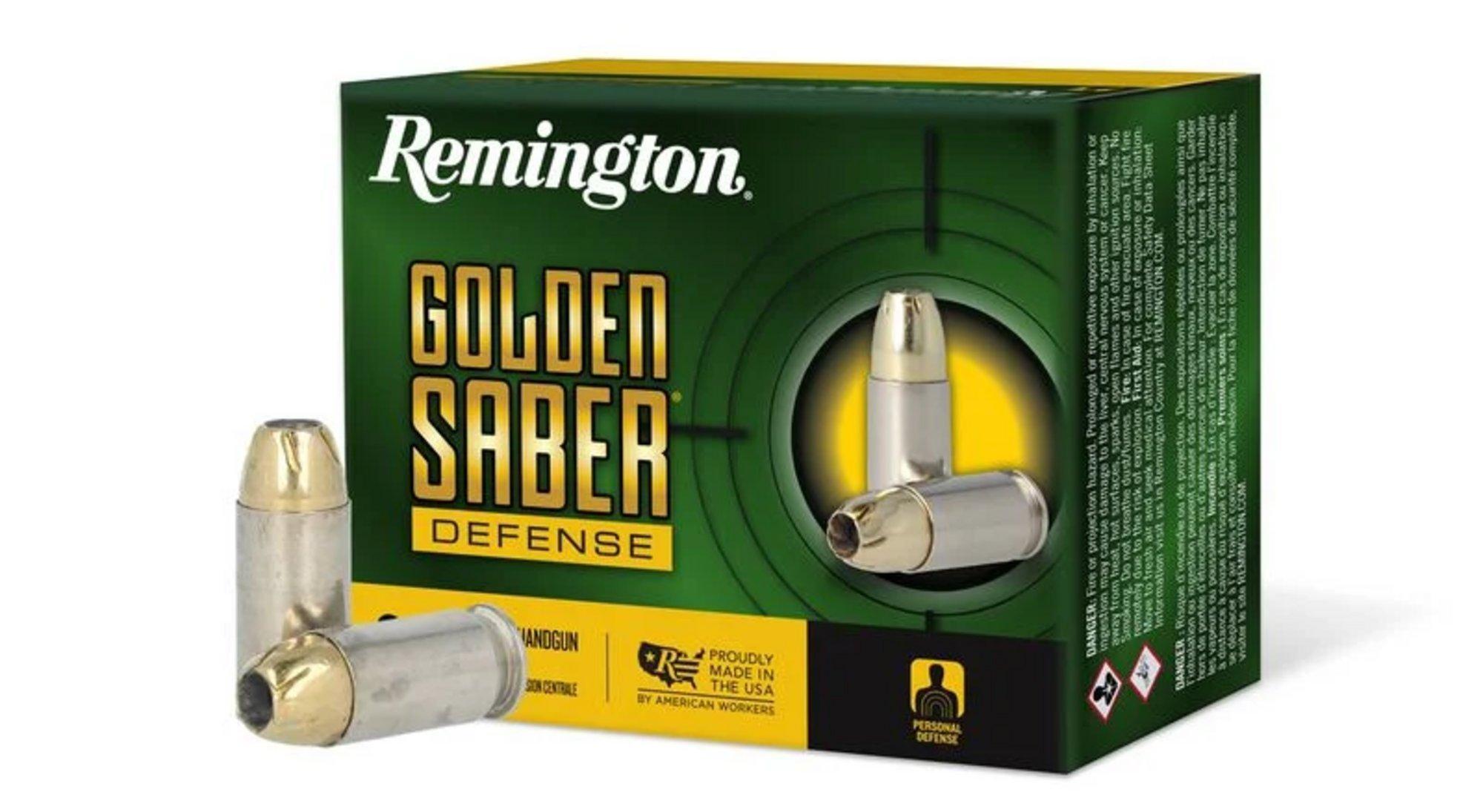 Remington Golden Saber Defense 45 ACP Handgun Ammunition 20 Round Box