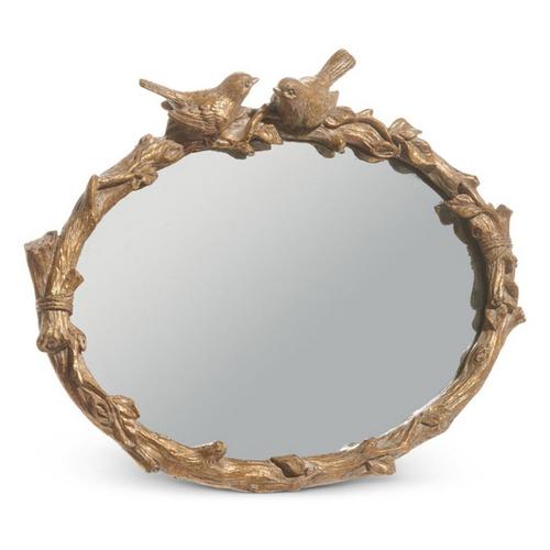 RAZ Imports 9" Bird on Branch Oval Mirror - Primary Image