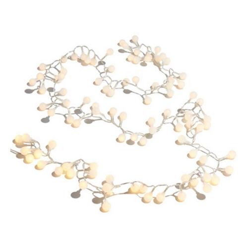 RAZ Imports 8ft Frosted Snowball Snake Light w/96 Warm White Lights - Primary Image