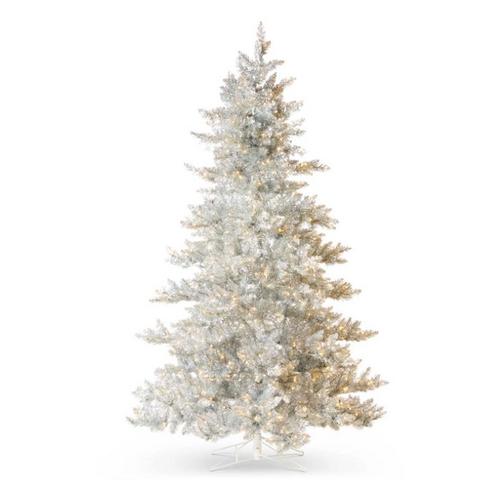 RAZ Imports 7.5' Silver Tinsel Lighted Tree - Primary Image