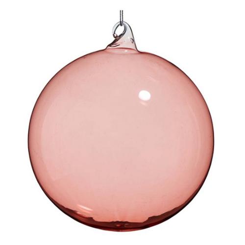 RAZ Imports 5in Rose Iridescent Blown Glass Ball Ornament - Primary Image
