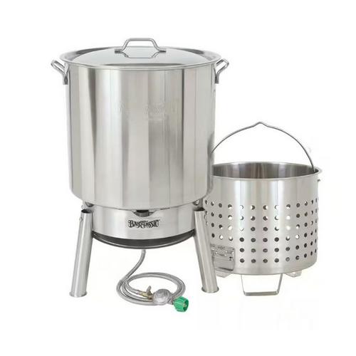 Bayou Classic 82 qt Stainless Steel Steam and Boil Cooker Kit - Primary Image