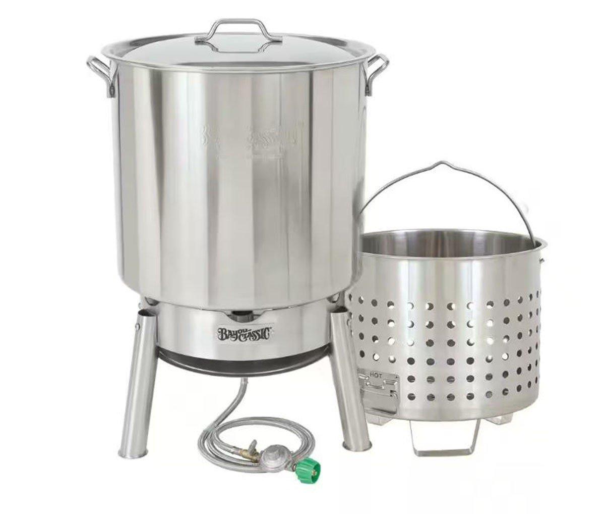 Bayou Classic 82 qt Stainless Steel Steam and Boil Cooker Kit - Bayou Classic