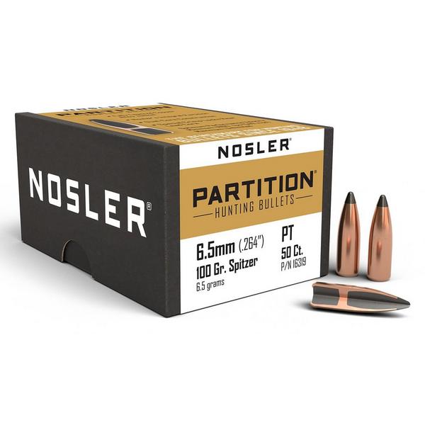 SIERRA BULLETS Nosler Partition SPT 26 Caliber Rifle Bullets