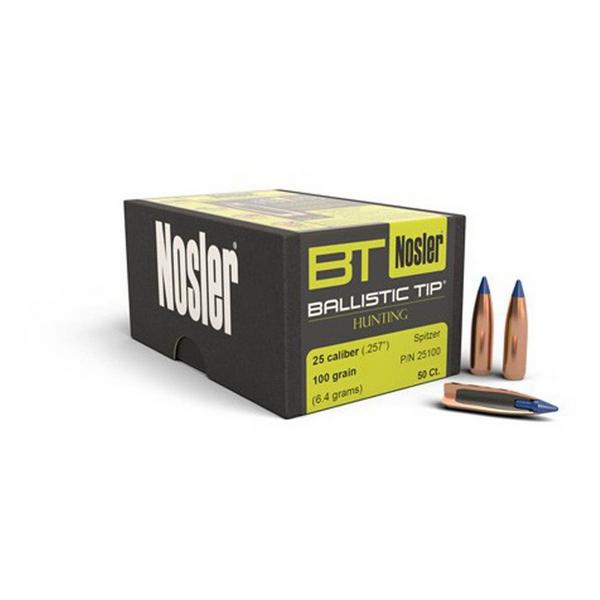 NOSLER Ballistic Tip 25 Caliber Hunting Rifle Bullet