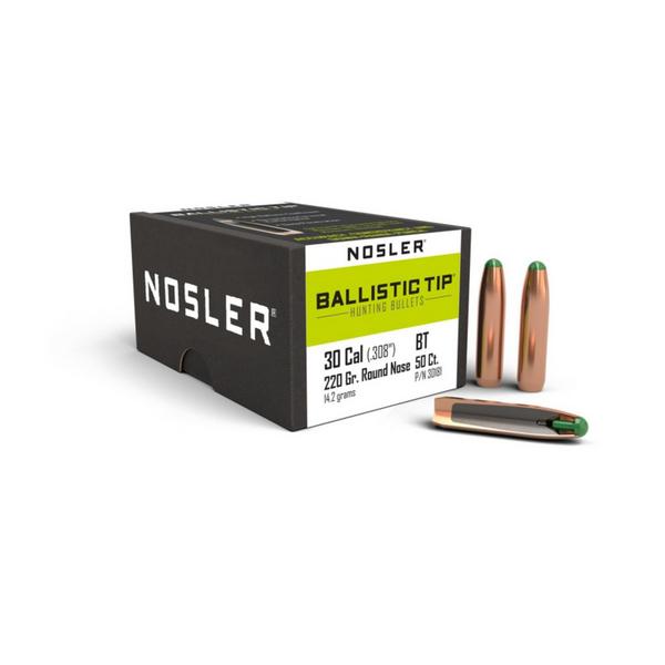 NOSLER RN Ballistic Tip Hunting 30 Caliber Rifle Bullets