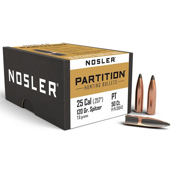 NOSLER Partition Hunting 25 Caliber Rifle Bullets