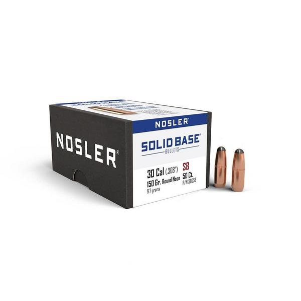 NOSLER Solid Base 30 Caliber RN Rifle Bullets