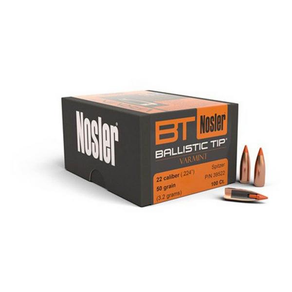 Nosler Ballistic Tip Varmint 22 Caliber (.224) Rifle Bullets