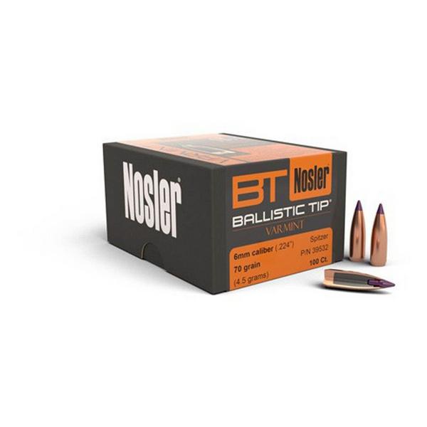 Nosler Ballistic Tip Varmint 22 Caliber (.224) Rifle Bullets