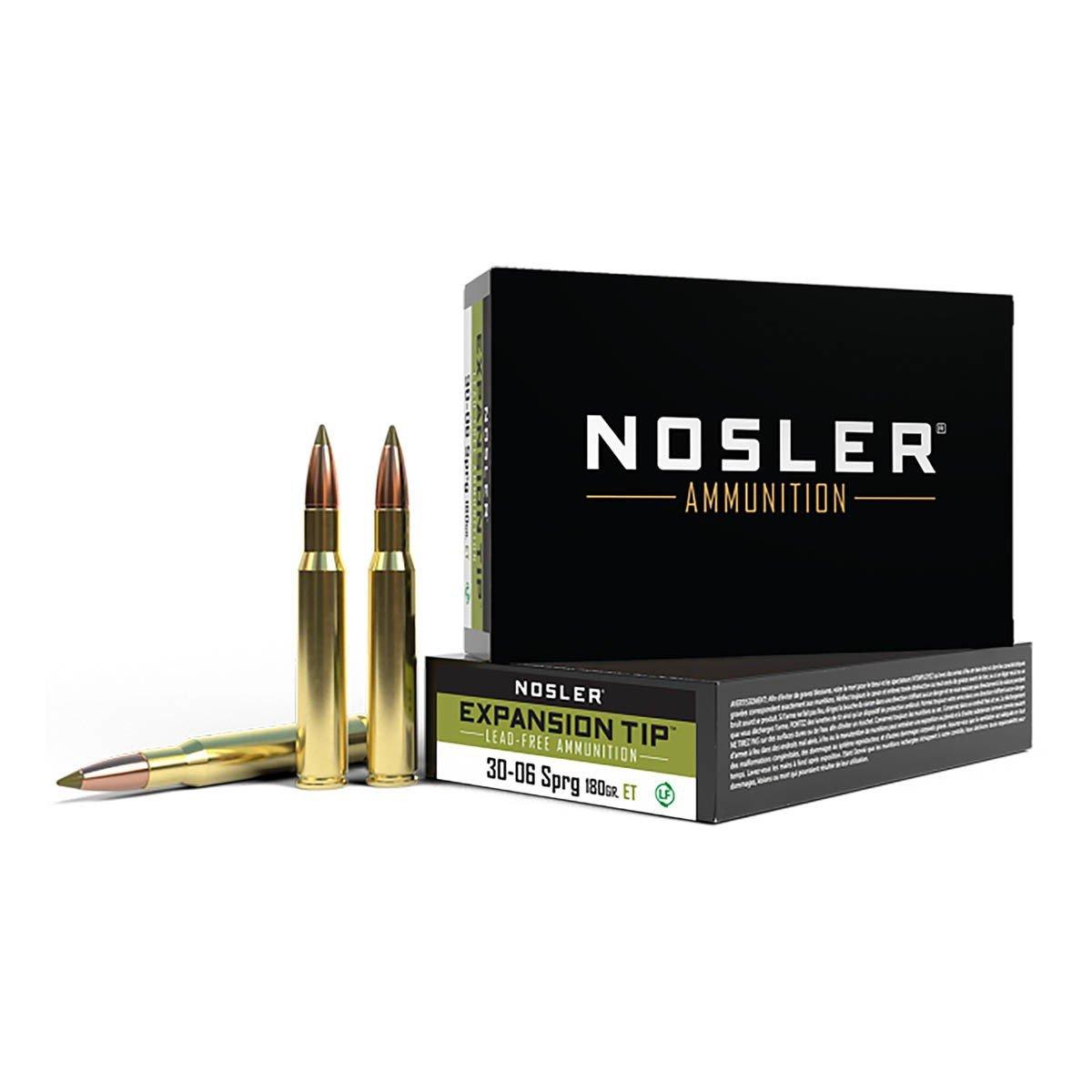 Nosler E-Tip Lead-Free 30-06 Springfield Rifle Ammunition 20 Round Box