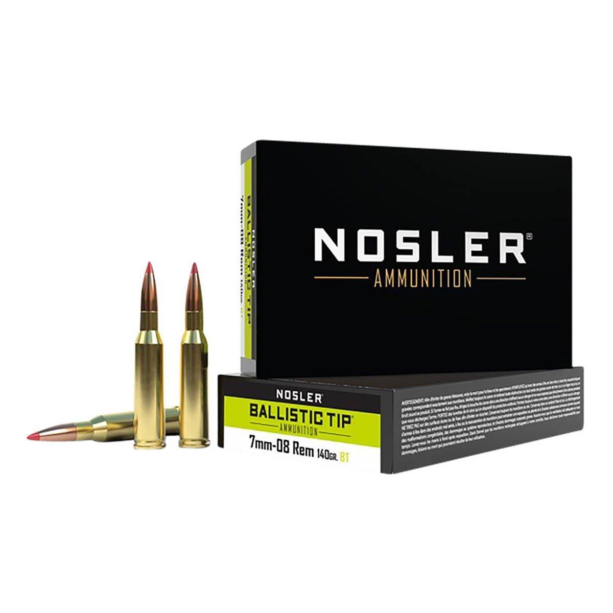 Nosler Ballistic Tip 7mm-08 Remington Rifle Ammunition 20 Round Box