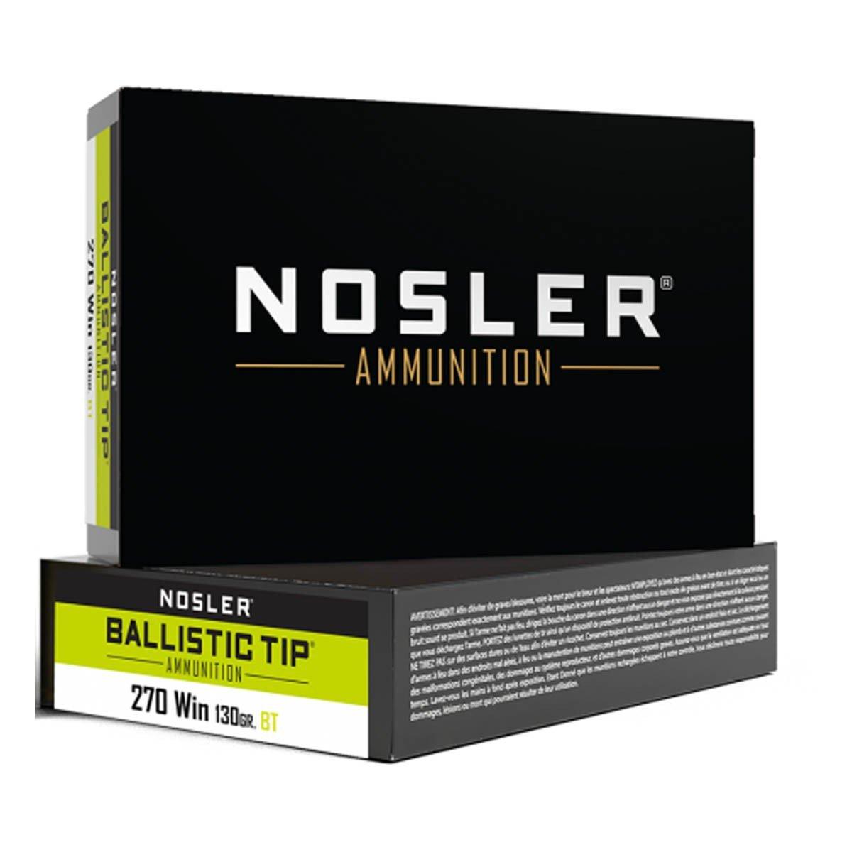 Nosler Ballistic Tip 270 Winchester Rifle Ammunition 20 Round Box