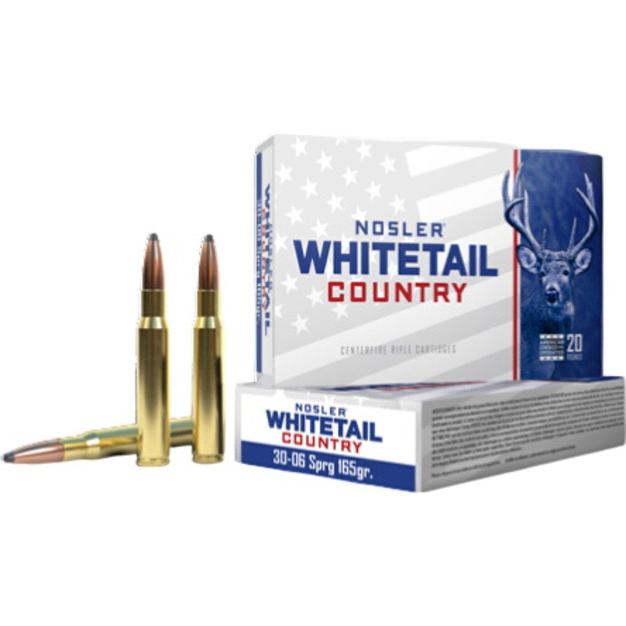 Nosler Whitetail Country 30-06 Springfield Rifle Ammunition 20 Round Box