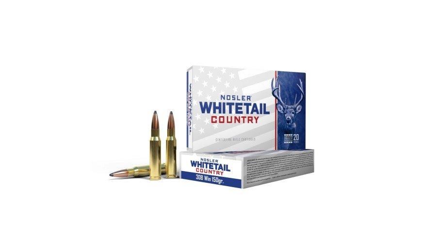 Nosler Solid Base Whitetail Country 308 Winchester Rifle Ammunition 20 Round Box