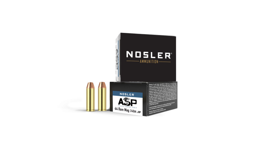 Nosler JHP ASP 44 Remington Magnum Handgun Ammunition 20 Round Box