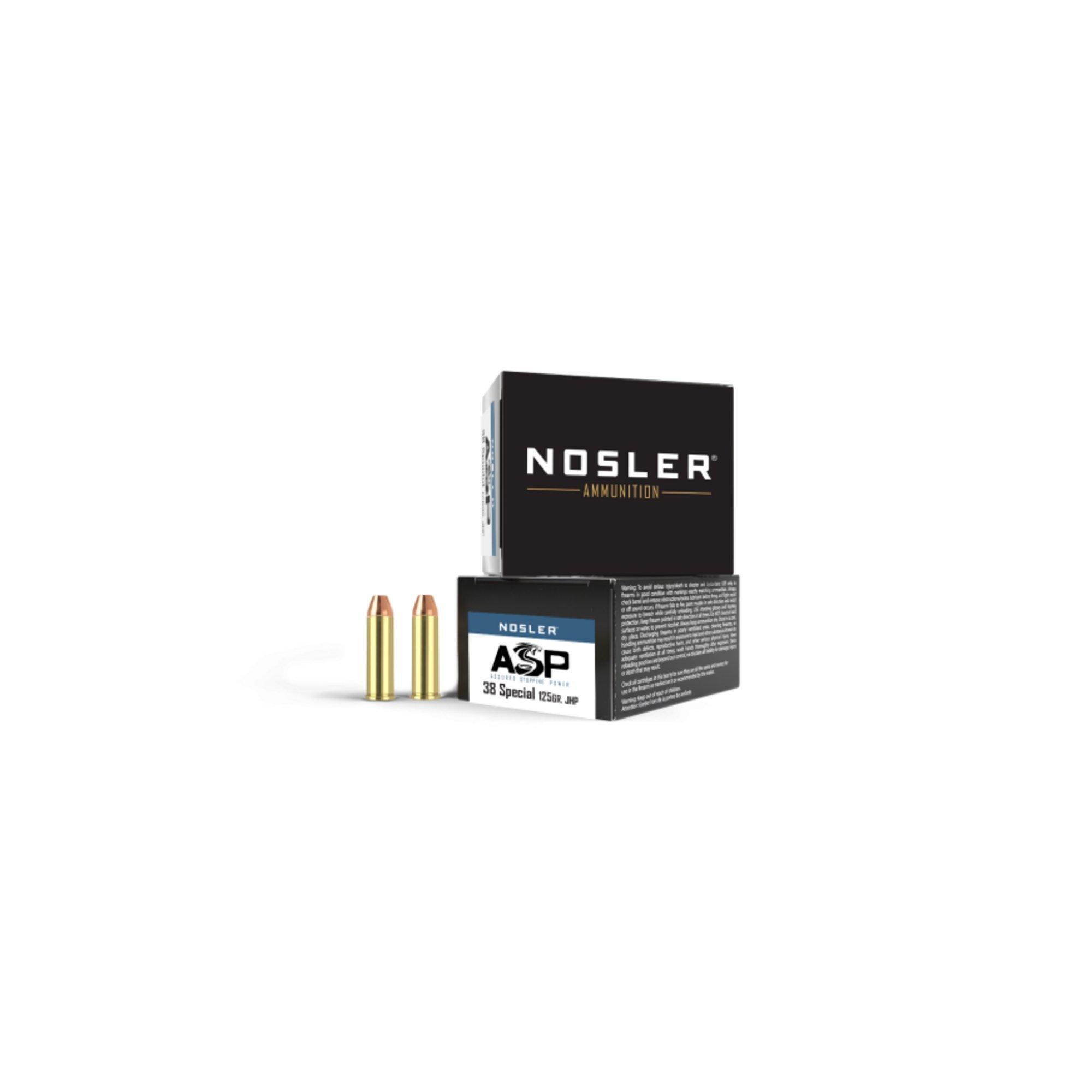 Nosler JHP ASP 38 Special Handgun Ammunition 20 Round Box