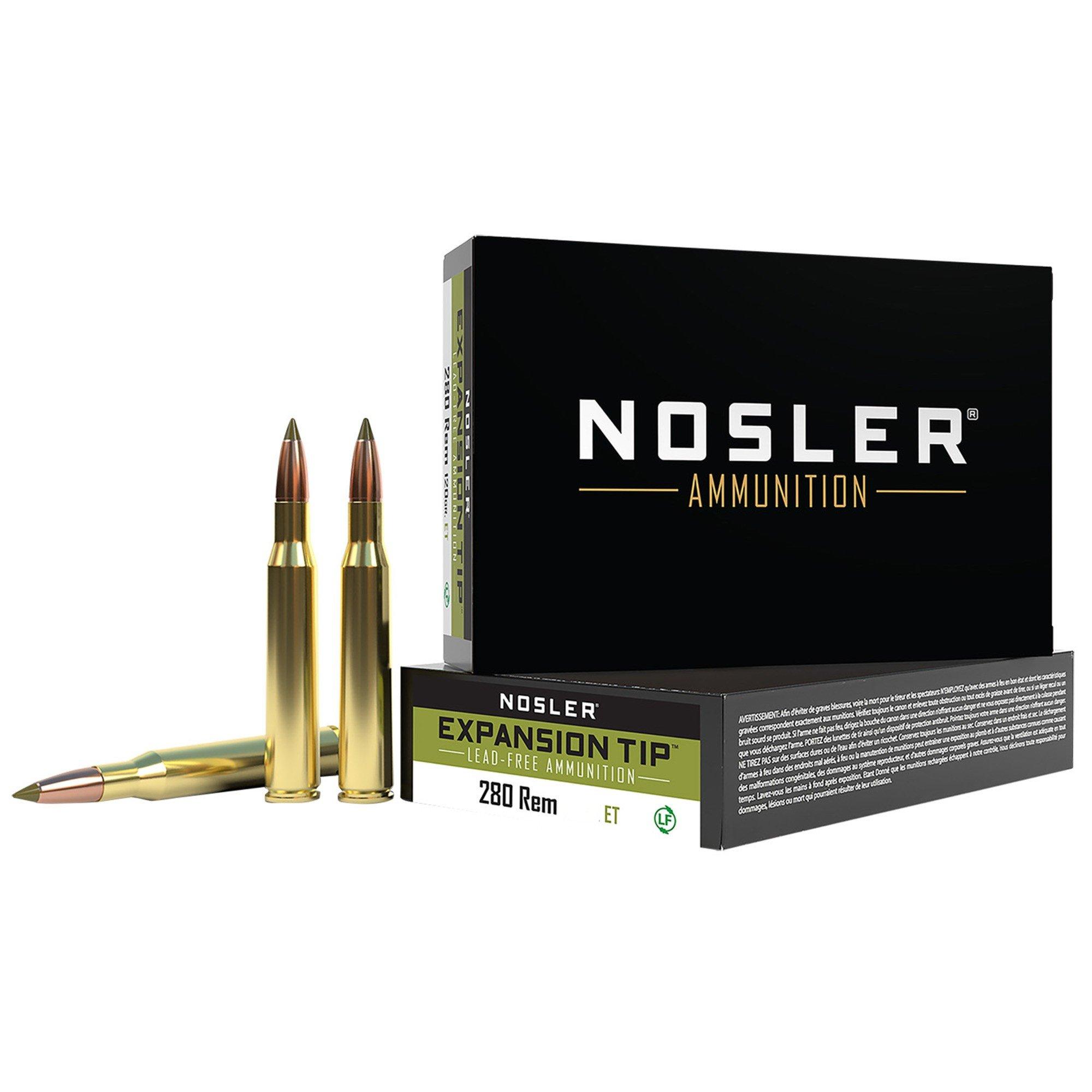 Nosler E-Tip 280 Remington Rifle Ammunition 20 Round Box