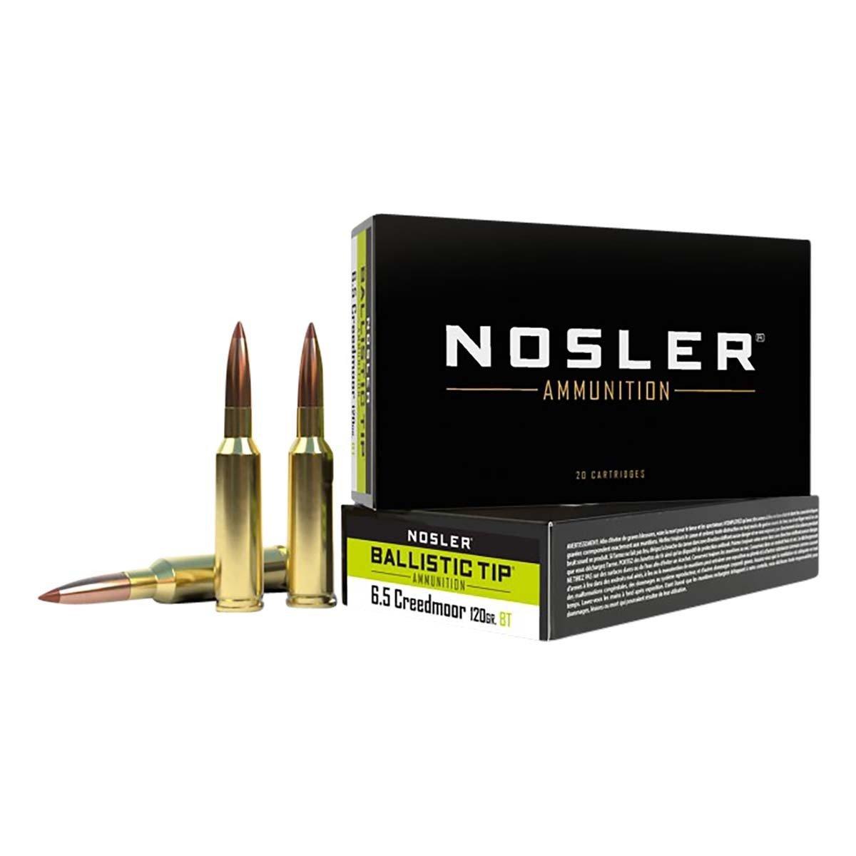 Nosler Ballistic Tip 6.5 Creedmoor Rifle Ammunition 20 Round Box