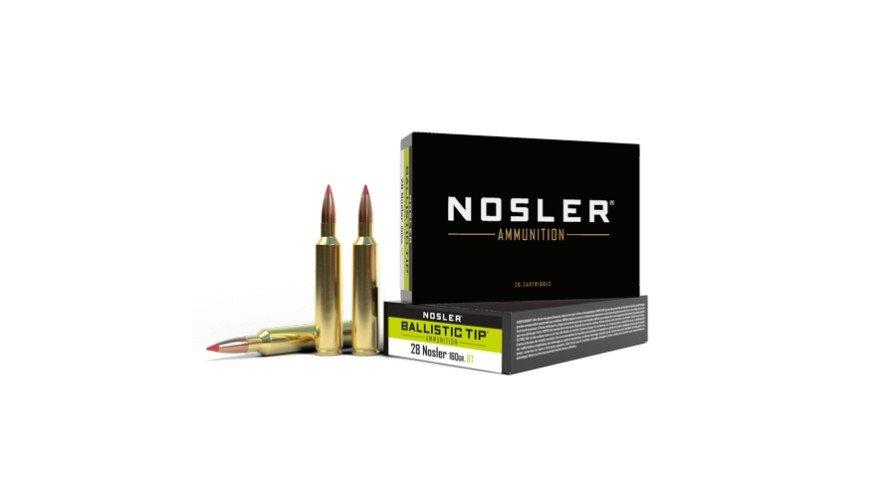 Nosler Ballistic Tip Hunting 28 Nosler Rifle Ammunition 20 Round Box