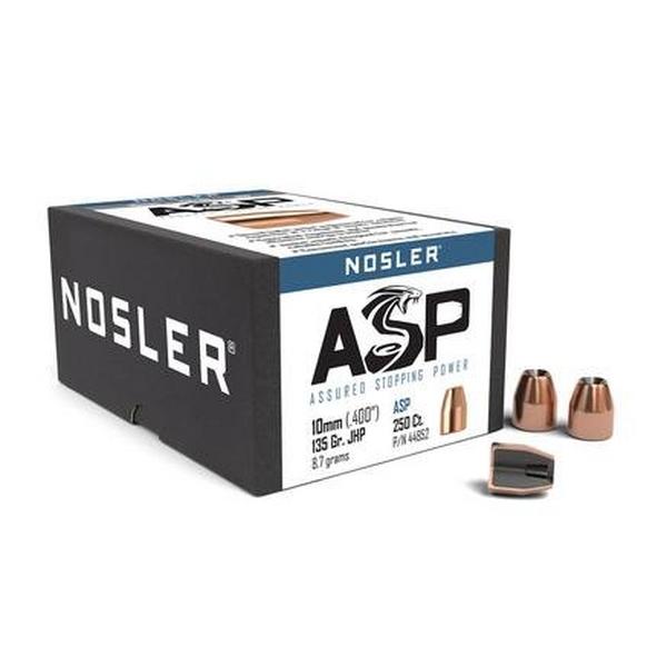 NOSLER ASP Assured Stopping Power 40 Caliber JHP Pistol Bullets