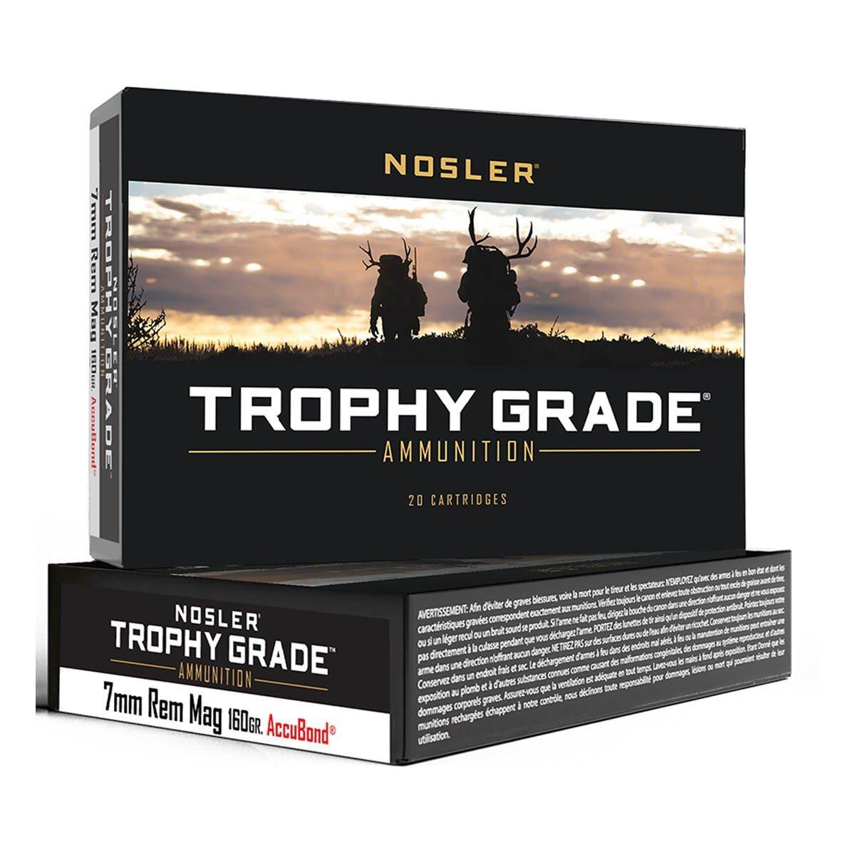Nosler Accubond Trophy Grade 7mm Remington Magnum Rifle Ammunition 20 Round Box