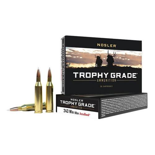 Nosler Accubond Trophy Grade 243 Winchester Rifle Ammunition 20 Round Box - Primary Image