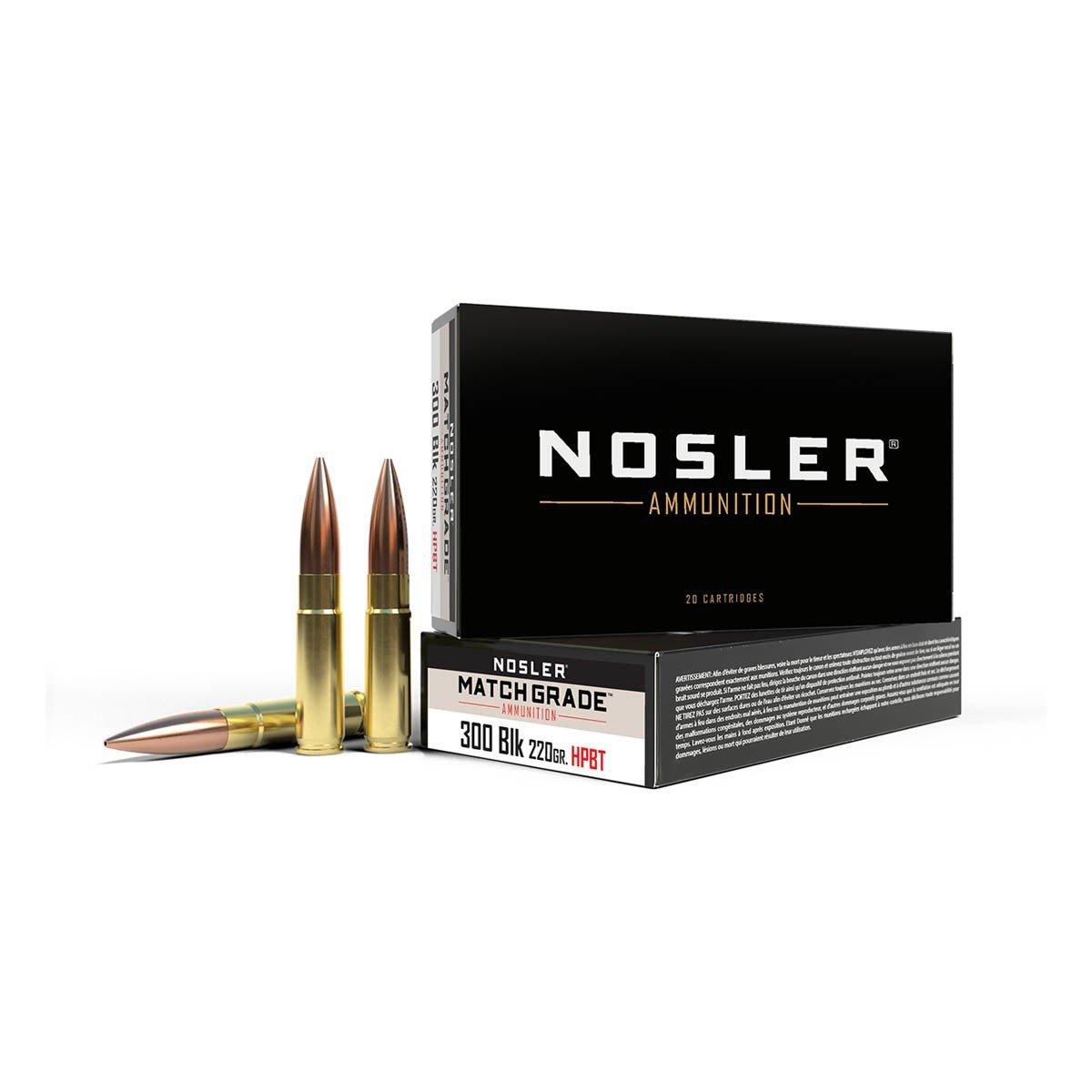 Nosler Custom Competition Match Grade 300 AAC Blackout Rifle Ammunition ...
