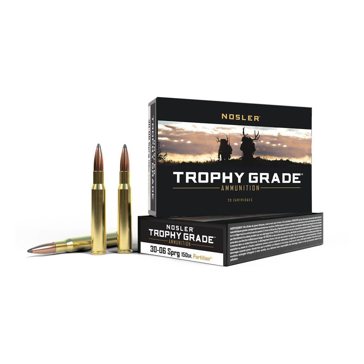 Nosler Partition Trophy Grade 30-06 Springfield Rifle Ammunition 20 Round Box
