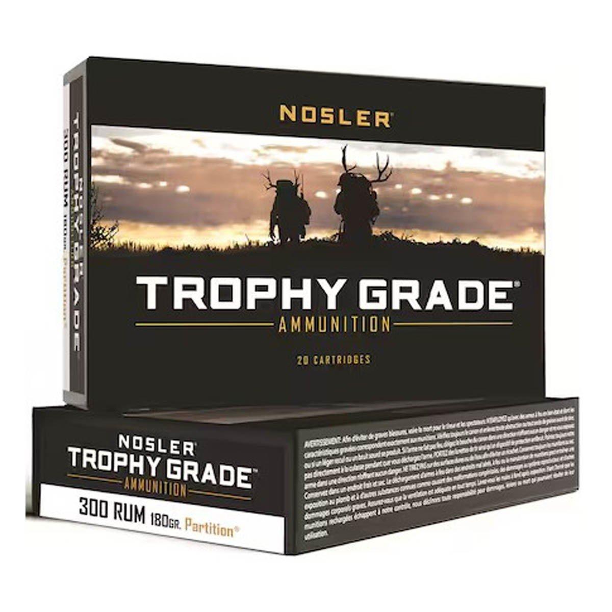 Nosler Partition Trophy Grade 300 Remington Ultra Magnum Rifle Ammunition 20 Round Box