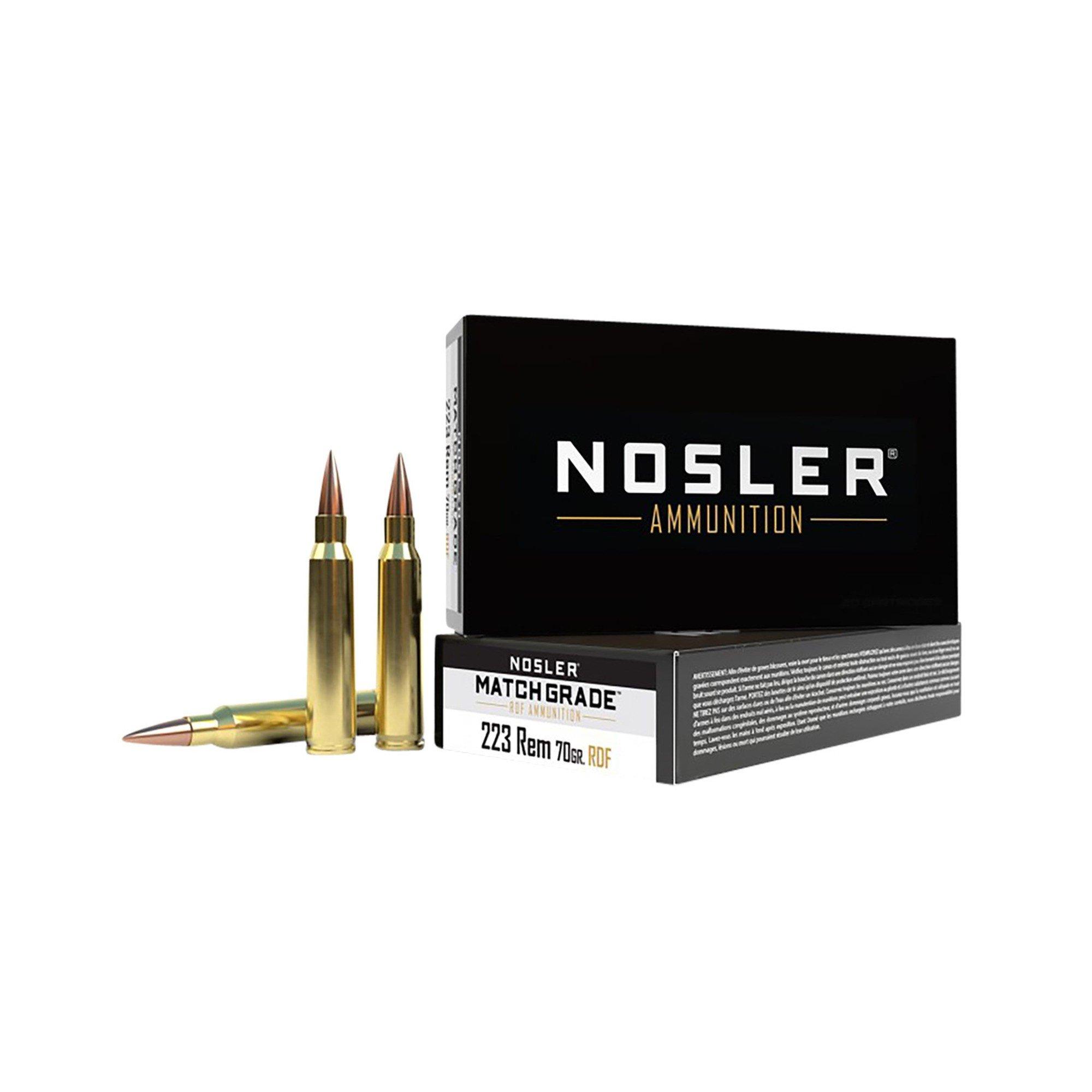 Nosler Match Grade RDF 223 Remington Rifle Ammunition 20 Round Box
