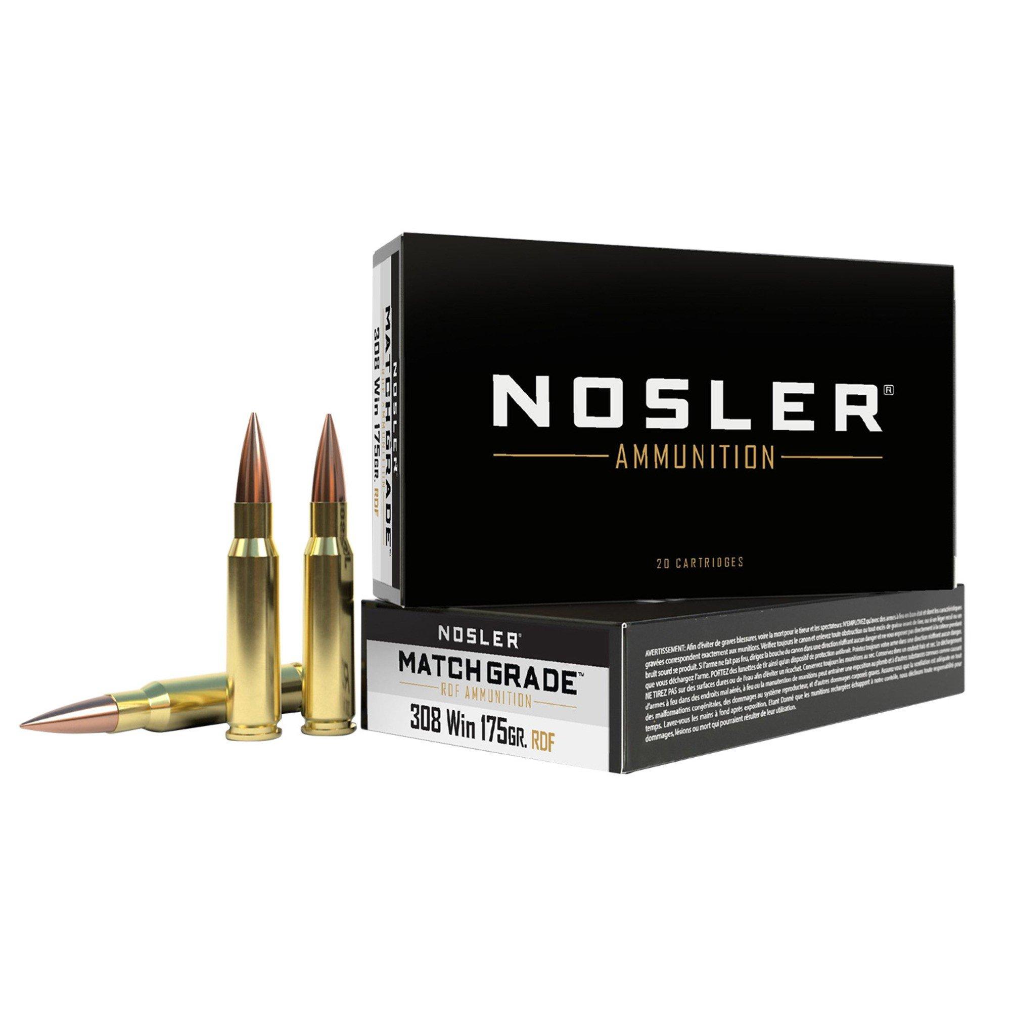 Nosler Match Grade RDF 308 Winchester Rifle Ammunition 20 Round Box