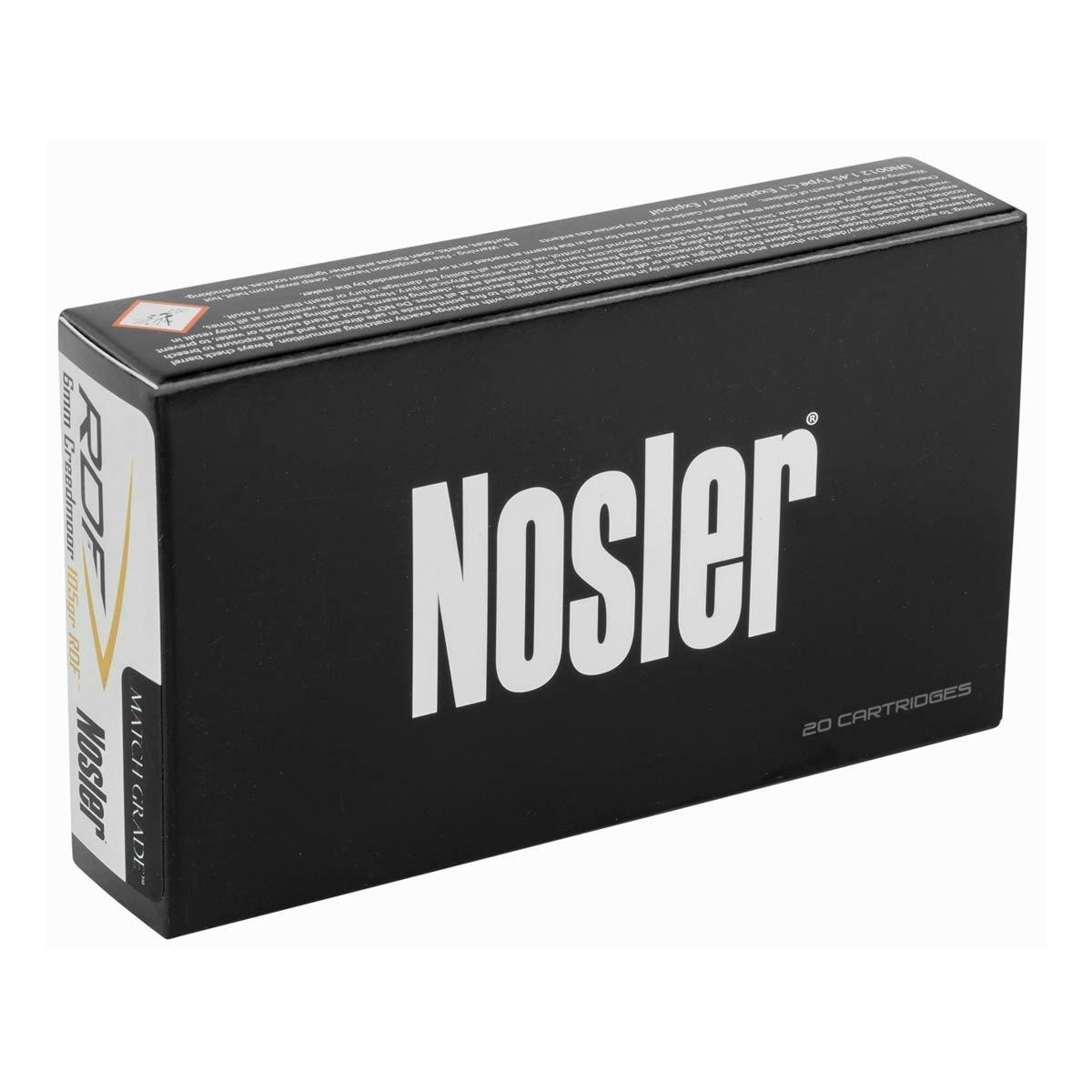 Nosler Match Grade RDF 6mm Creedmoor Rifle Ammunition 20 Round Box
