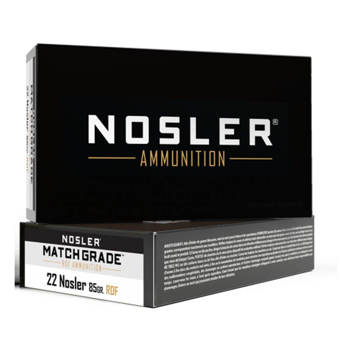 Nosler Match Grade RDF 22 Nosler Rifle Ammunition 20 Round Box