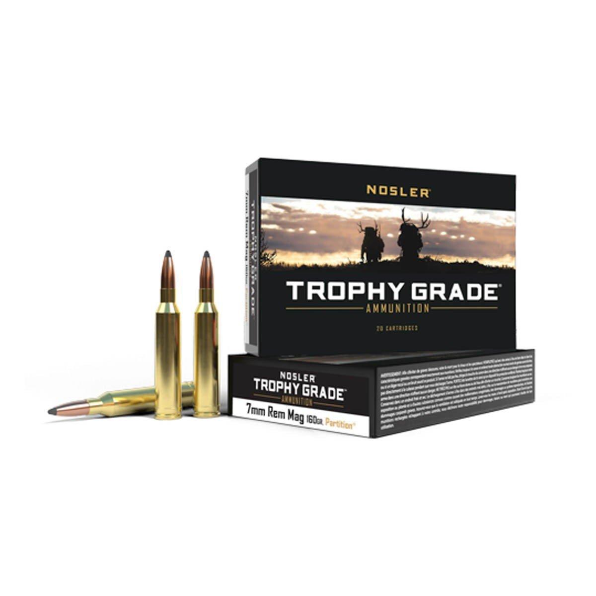 Nosler Partition Trophy Grade 7mm Remington Magnum Rifle Ammunition 20 Round Box