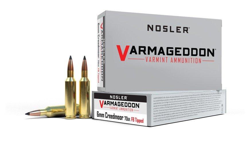 Nosler FB Tipped Varmageddon 6mm Creedmoor Rifle Ammunition 20 Round Box